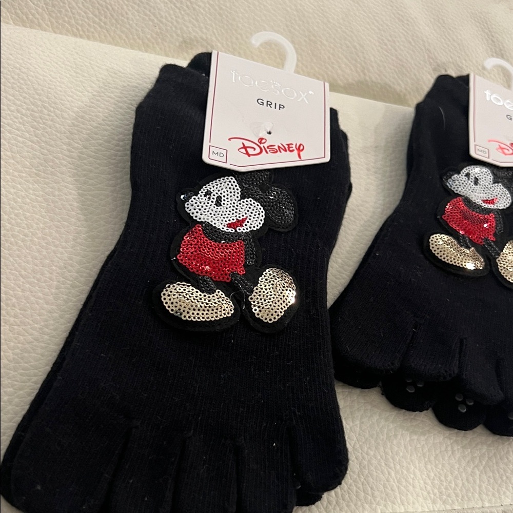 Disney Mickey Mouse Black Grip Toe Socks
